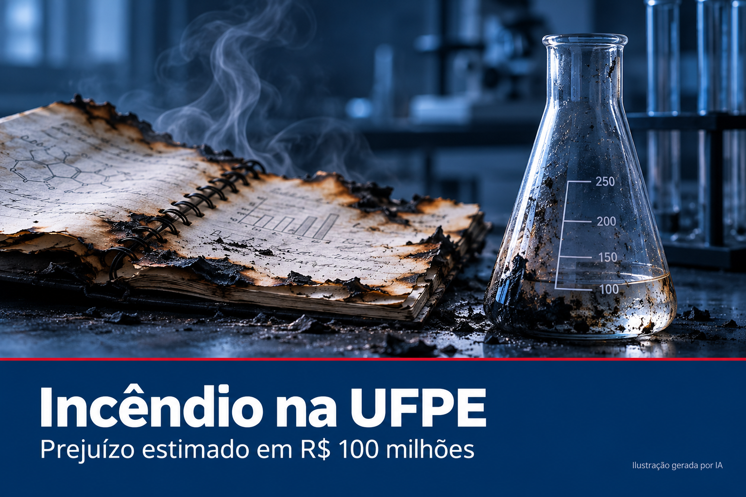 Incêndio na UFPE destrói pesquisas e provoca prejuízo estimado em R$ 100 milhões