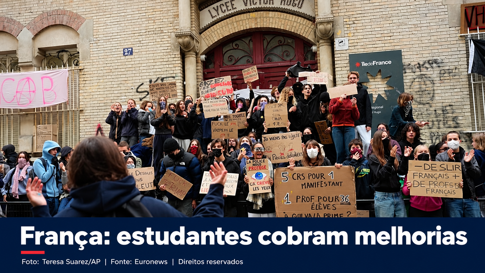 Protestos estudantis na França levam ONU a manifestar preocupação com episódios de violência