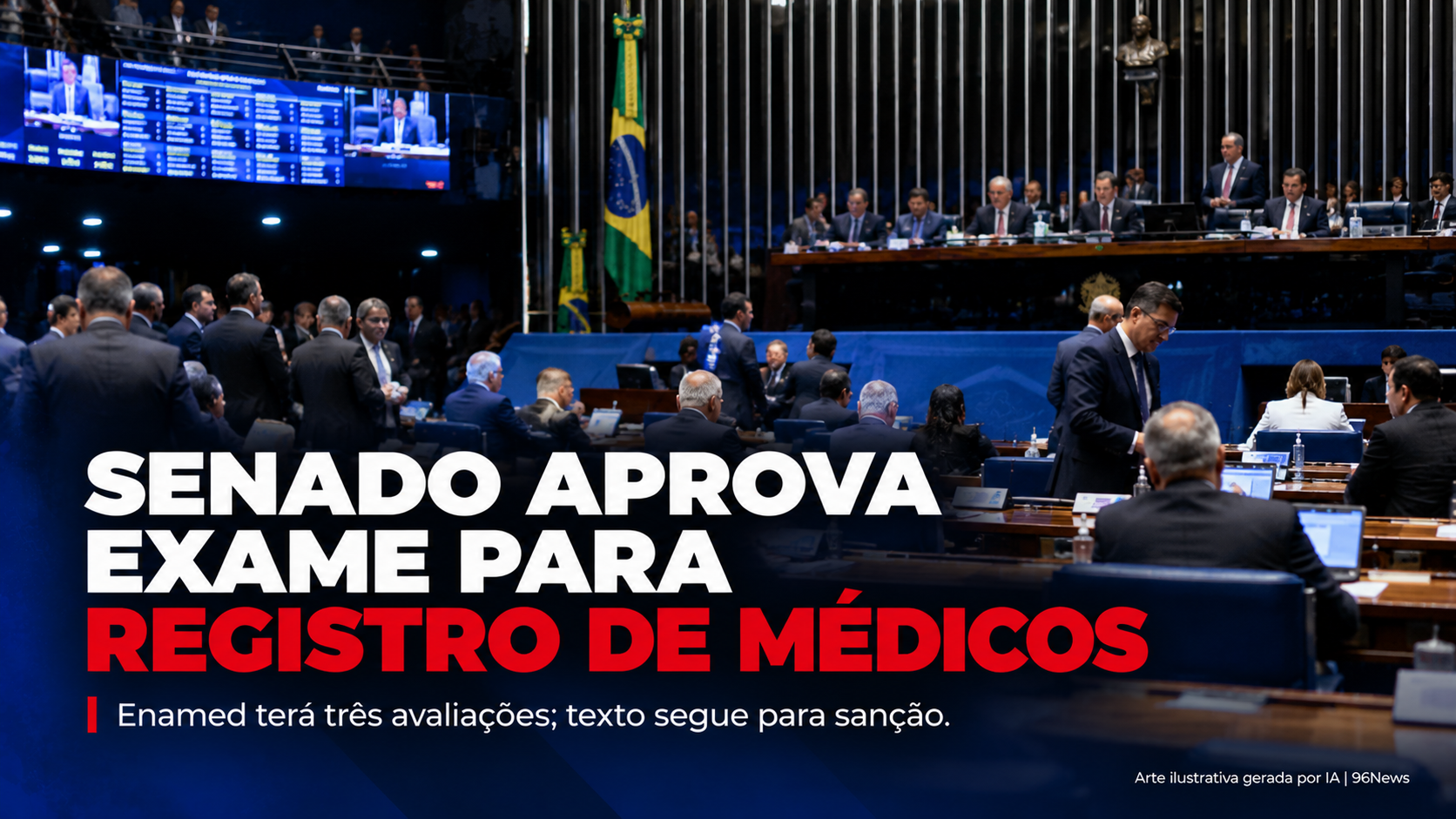 Senado aprova exame obrigatório para registro de médicos; novas regras devem alcançar estudantes que ingressaram em 2026
